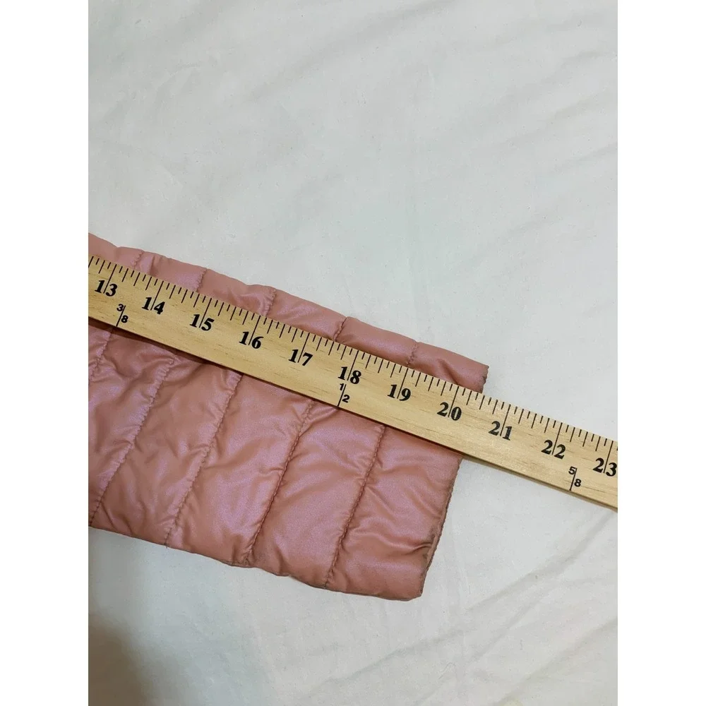 Lands‎ End Kids Girl Puffer Jacket Pastel Pink Zip Hooded Lightweight L/10-12